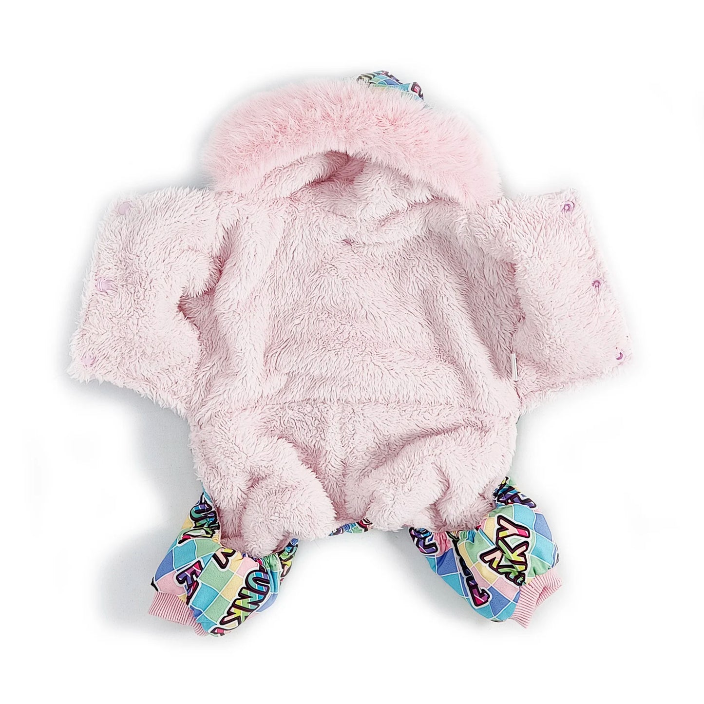 Vêtements d'hiver pour petits chiens, manteau rose Super chaud pour fille, avec col en fourrure moelleuse, imperméable, coupe-vent, combinaison de neige pour chiot