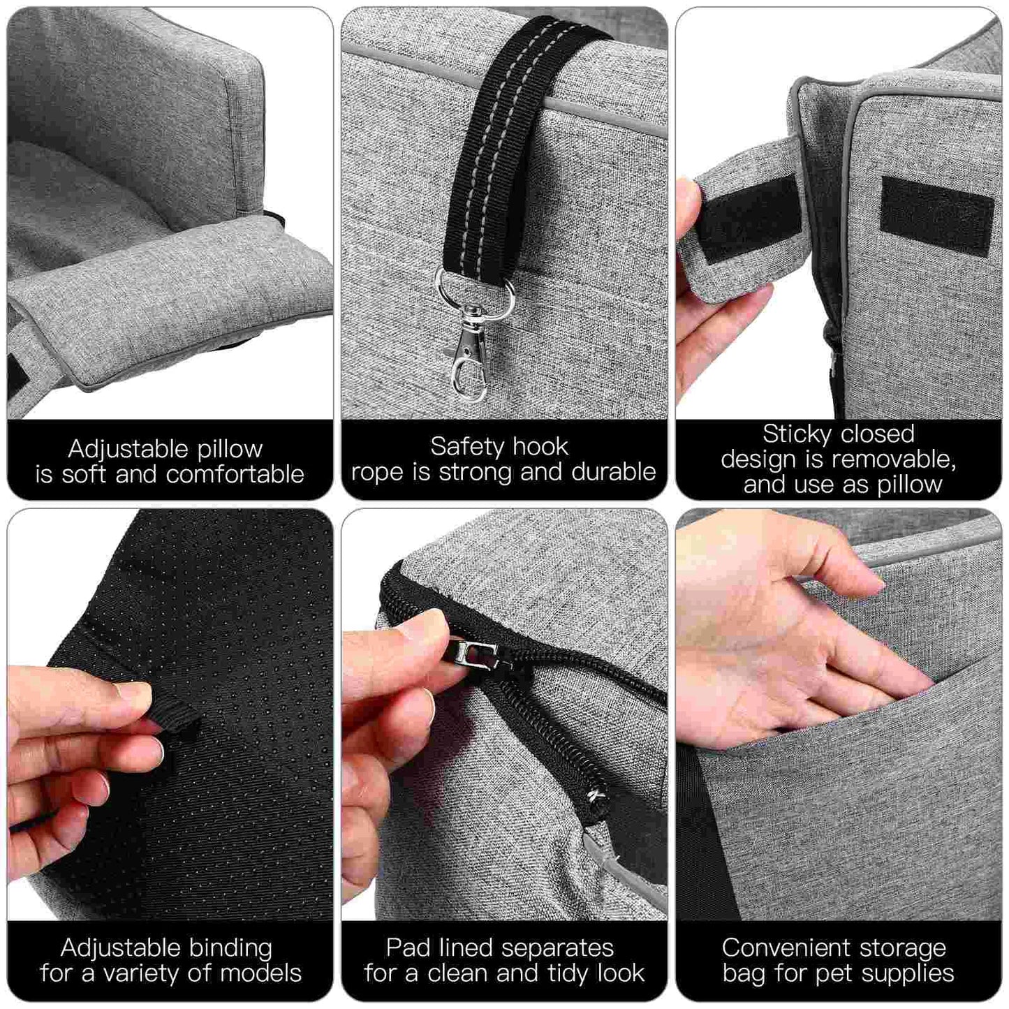 Car Pet Bed Dog Car Seat Pet Dog Car Seat With Handle Cloth Pet Car Booster Seat For Armrest Center Console Travel Stroller