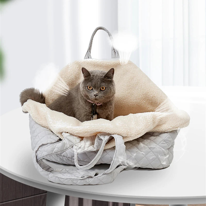 Sac de transport pour animaux de compagnie, pour chat ou petit chien, sacs matelassés de grande capacité, légers, doux et chauds, avec doublure amovible