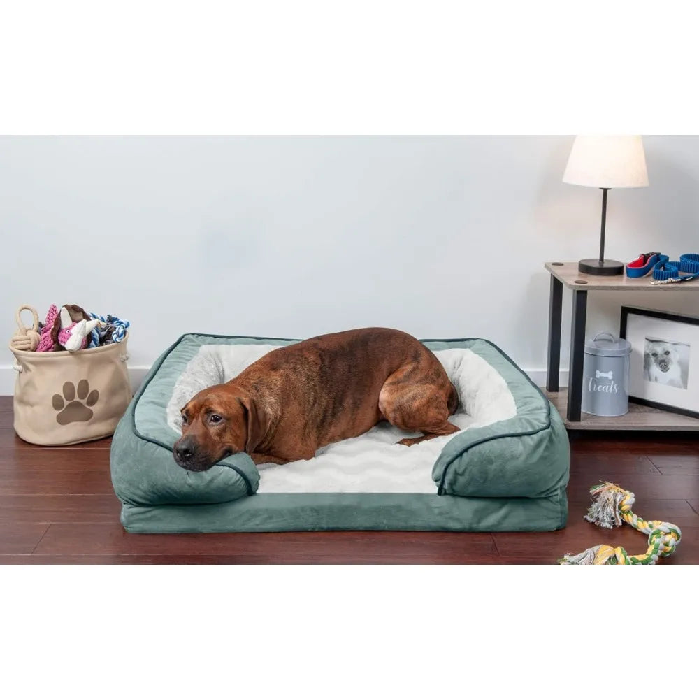 Sofa Cooling Gel Dog Bed for Large Dogs W/ Removable Bolsters & Washable Cover Free Shipping Pet Puppy Cats Kennel Products Home