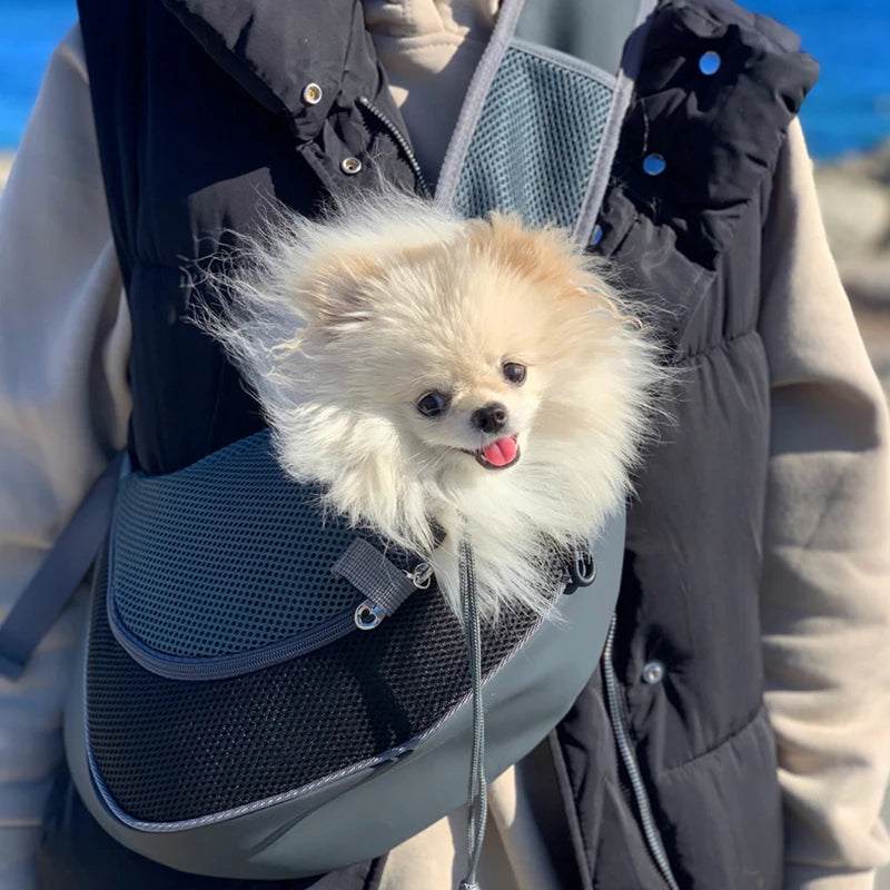 Portador de cachorros para mascotas S/L, bolso de hombro para perros de viaje al aire libre, bolso de mano de malla Oxford de una sola comodidad, bolso de mano