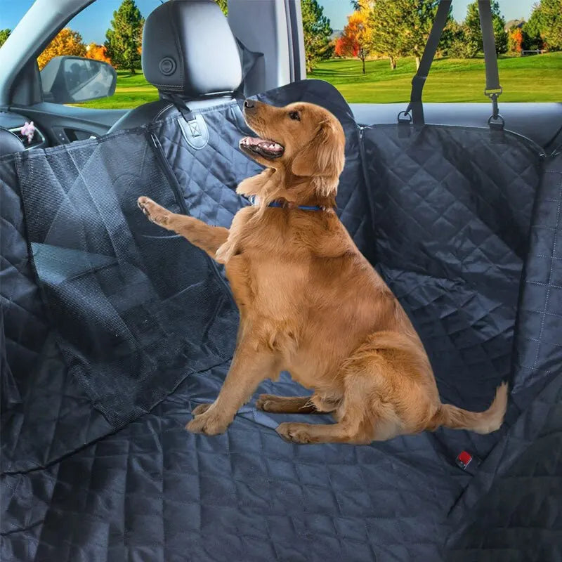 Cojín para asiento de mascota para coche con doble cremallera de 143x153CM, impermeable, resistente a la suciedad, adecuado para múltiples modelos, cojín para asientos traseros de coches de Color sólido