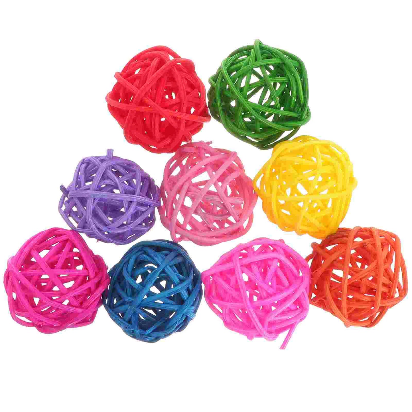 50 Uds bolas de ratán decorativas bolas de mimbre loro masticar jarrón rellenos para juguetes de aves accesorios decoración del hogar de boda (aleatorio)