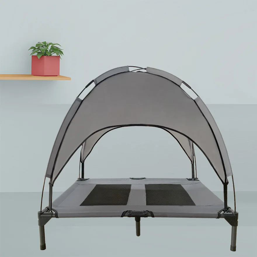 Elevated Dog Bed with Removable Canopy Indoor Shade Portable Raised Oxford Fabric Outdoor Dog Cot Cat Bed Pet Tent Camping