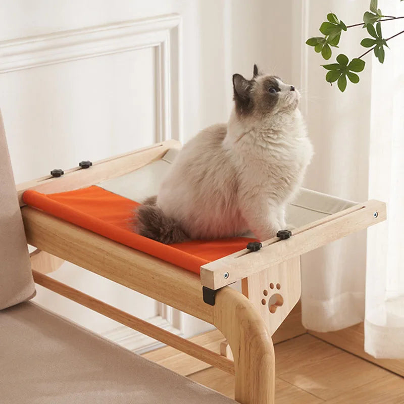 Hamaca colgante ajustable para gato, asiento de pared interior, hamaca para mascotas montada, percha de ventana para gato