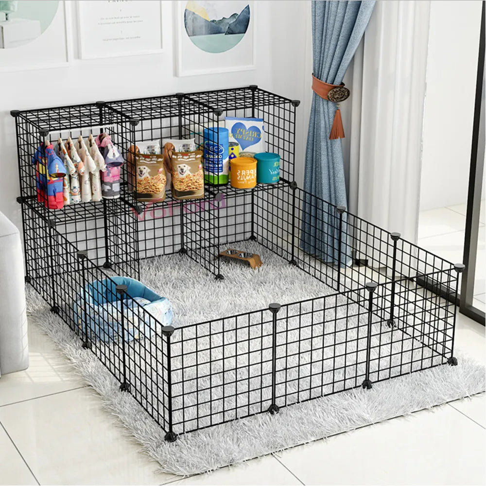 Puerta plegable para valla para perros y gatos, guardia de seguridad, instalación fácil, cercas para perros, perrera para cachorros, casa, ejercicio, BIY, accesorios para la casa