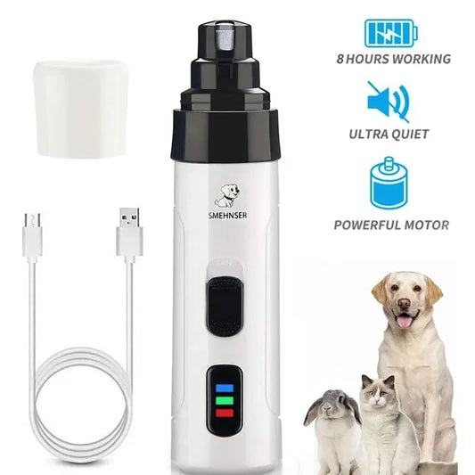 Molinillos de uñas para perros con carga USB indoloro, cortaúñas recargables para mascotas, patas eléctricas silenciosas para perros y gatos, herramientas para el cuidado de las uñas, accesorios