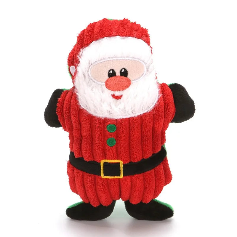 Nuevos juguetes para mascotas Santa Claus hombre de jengibre lindo oso de peluche juguetes con chirridos para gatos perros juguetes regalos de navidad perro