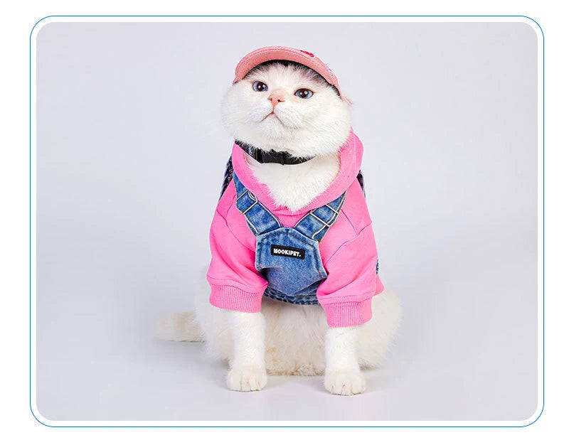 100% Cotton Dog Denim Vest Cat Sleeveless Coverall Spring Summer Puppy Clothing Fashion Style