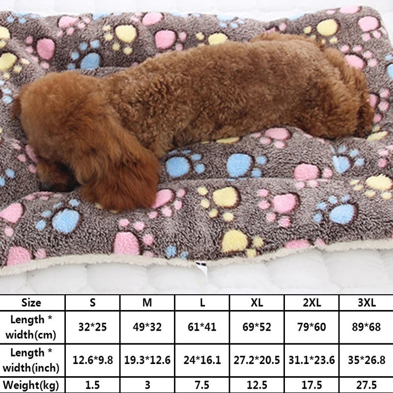 Pet Sleeping Mat Cat Bed Dog Bed Thickened Pet Soft Wool Mat Blanket Mmattress Household Portable Washable Warm Carpet