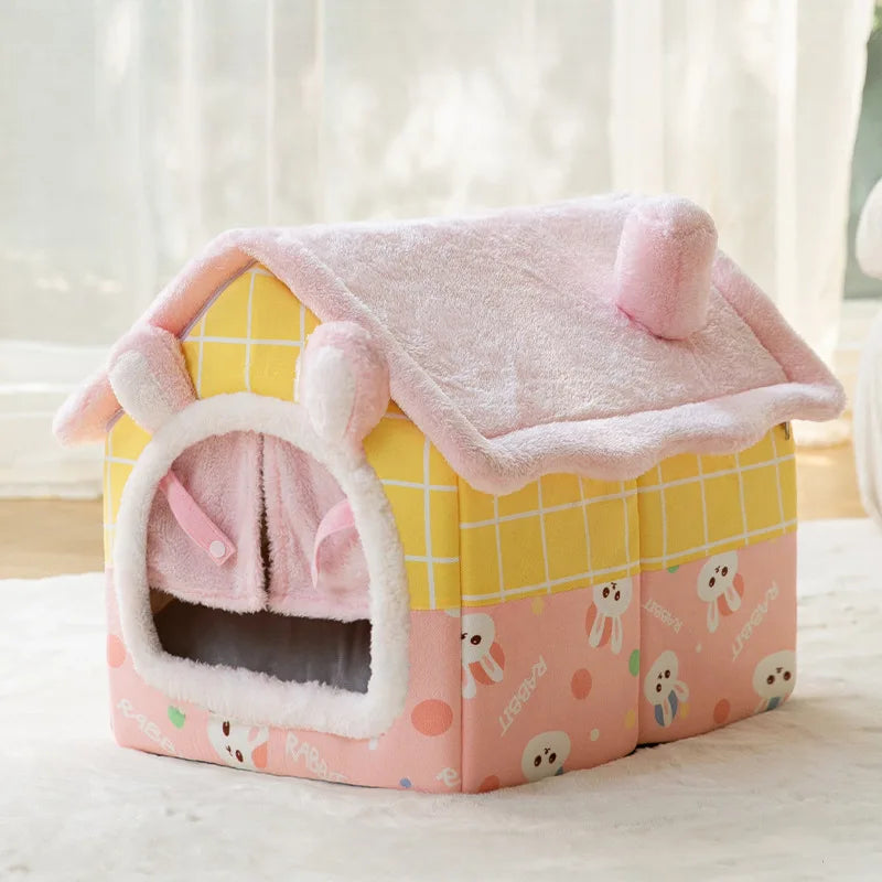 Cat Bed Soft Deep Sleep Cat's house Winter House Removable Cushion Beds and Furniture Enclosed Pet Supplies Home Cat Accessories