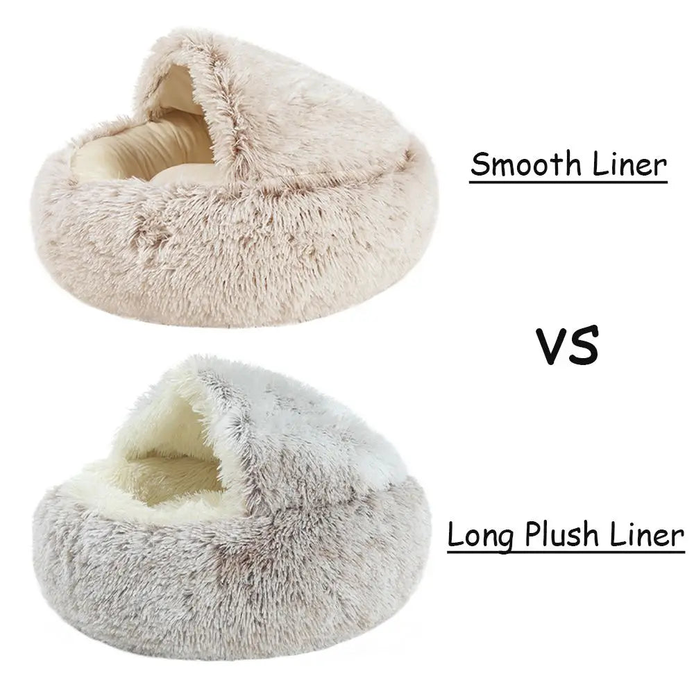 1 PCS Winter Warm Cat Cushion Soft Comfortable Long Plush Pet House Creative 2 In 1 Sleeping Bag For Kitten Puppy