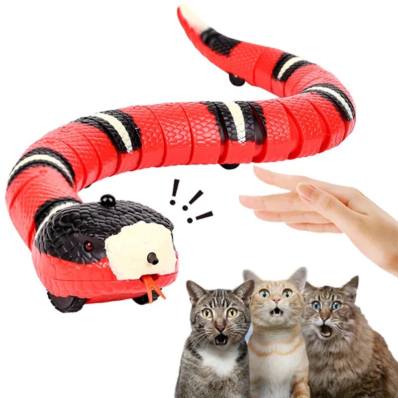 Juguete eléctrico inteligente interactivo para gatos y serpientes con sensor, juguetes interactivos automáticos para gatitos y mascotas, divertido juego de inducción, juguete para gatos serpiente complicado