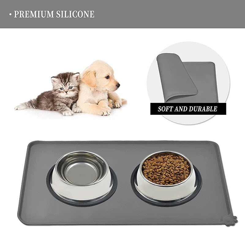 CDDMPET – tapis de bol en Silicone pour chien et chat, antiadhésif, plateau de fontaine pour animaux de compagnie, tapis de nourriture pour chiots, tapis d'alimentation pour boire, napperon facile à laver