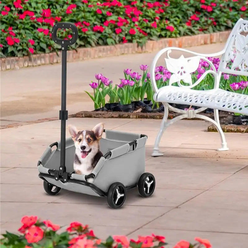 Stroller for Dog Rolling Cat Carrier Pet Carriage 4 Wheels Lightweight Folding Trolley Dog Cart for Travelling Shopping Walking