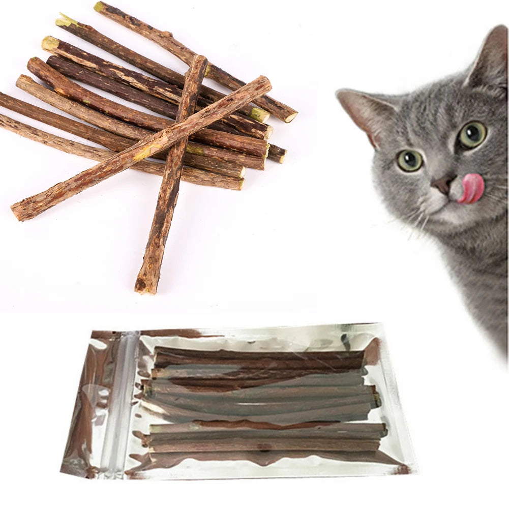 Silvervine Sticks para gatos Natural Catnip Chew Sticks Dientes Molar Masticar Juguetes para Gato Gatito Regalos