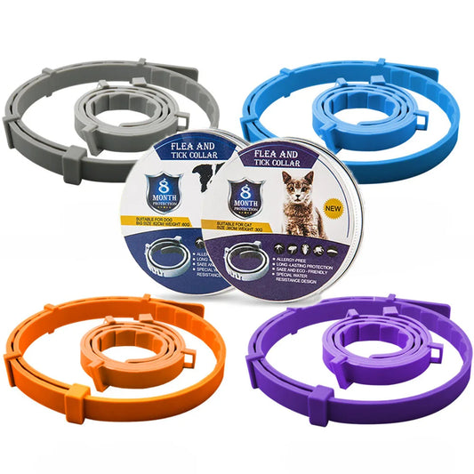 Collar ajustable para perros y gatos, prevención de pulgas y garrapatas, Collar para mascotas, Control de plagas, protección de goma, Collar antipulgas, accesorios para Gato