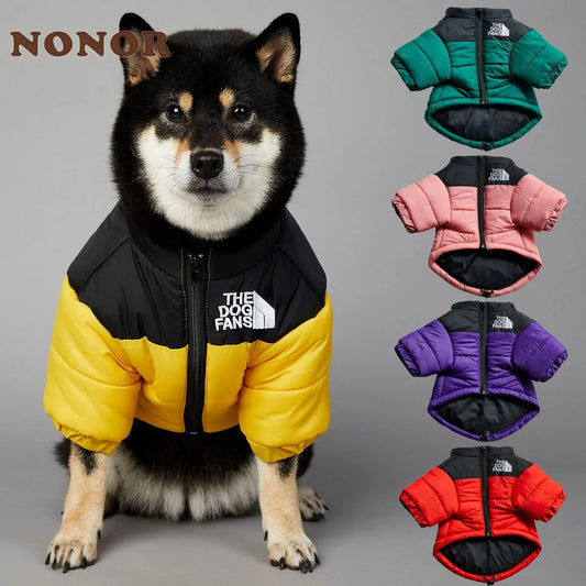 Chaqueta de invierno con cara de perro para perros pequeños y medianos, chaleco grueso y cálido para perros, abrigo para cachorros de Bulldog Francés, estilo de moda