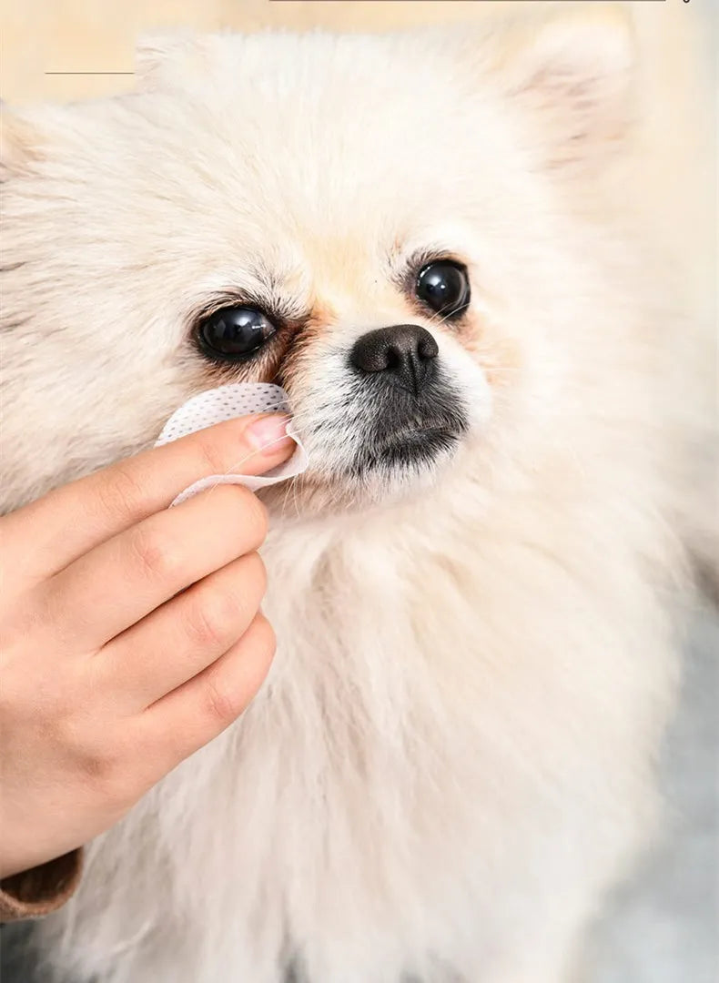 150 toallitas para mascotas, toallitas de papel para limpieza de ojos de perros y gatos, toallas de papel para limpiar manchas de ojos, limpiador de orejas para cachorros y gatitos, suministros de aseo, accesorios