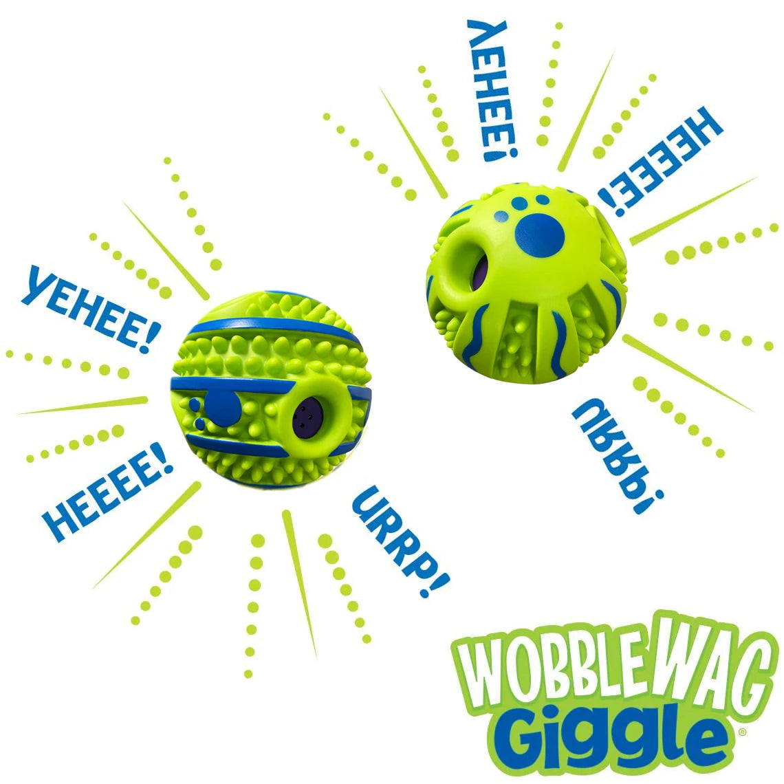 Wobble Wag Giggle Glow Ball Interactive Dog Toy Fun Giggle Sounds When Rolled or Shaken Pets Know Best As Seen On TV