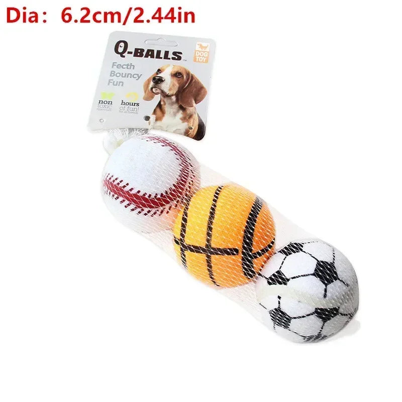 Juego de juguetes para perros Q-MONSTER Pelotas masticables de caucho natural de paredes gruesas para perros Pelotas hinchables interactivas de tenis para entrenamiento Paquete de 4