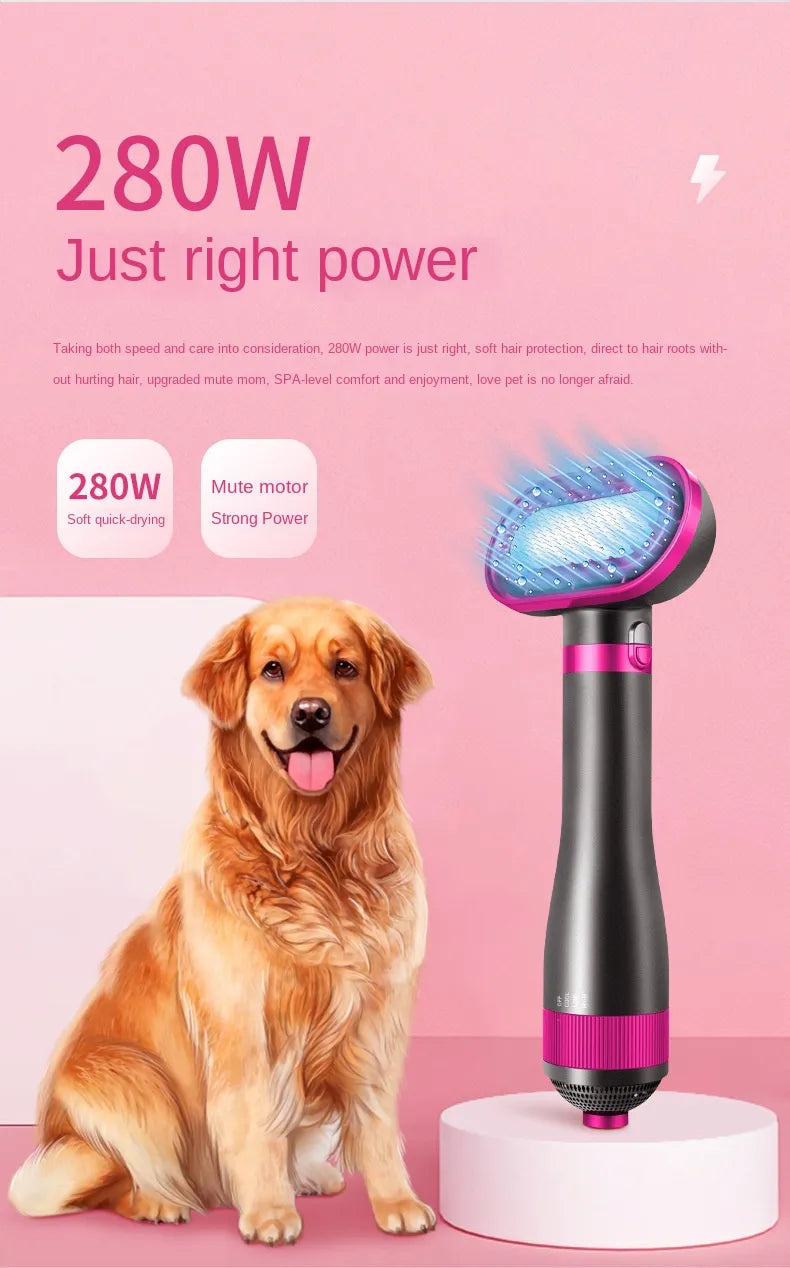 Secador de pelo para mascotas, aseo para perros, peluquería Golden Retriever, cepillo de secado para perros, peine para el cabello silencioso, no daña el cabello, accesorios para secador de agua