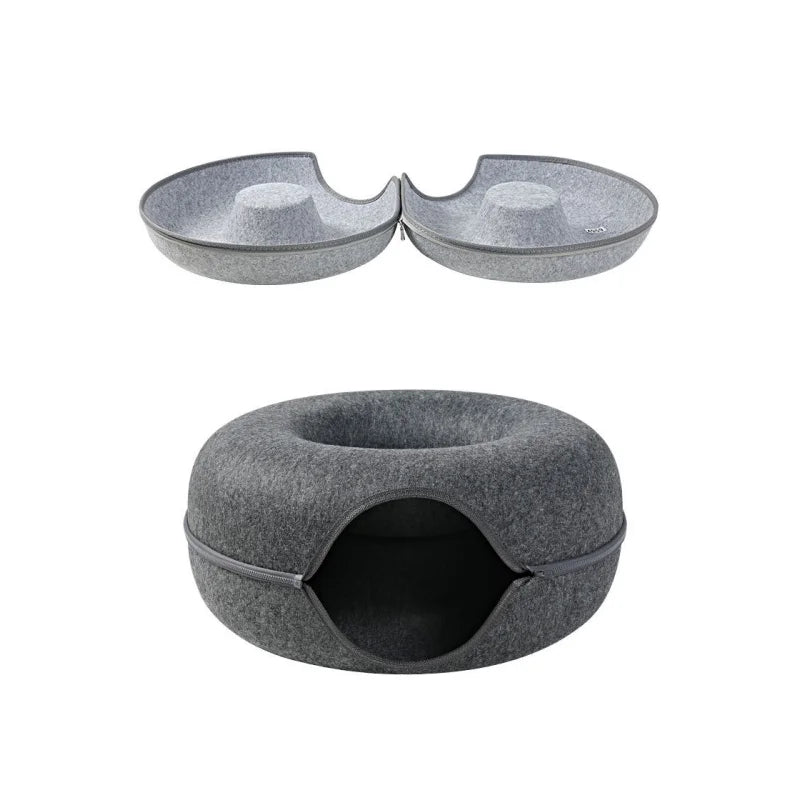 Cama para gatos Donut, túnel para Gato, juego interactivo, cama para gatos de juguete, juguete interior de doble uso, equipo deportivo para gatitos, adiestramiento de gatos, casa para gatos