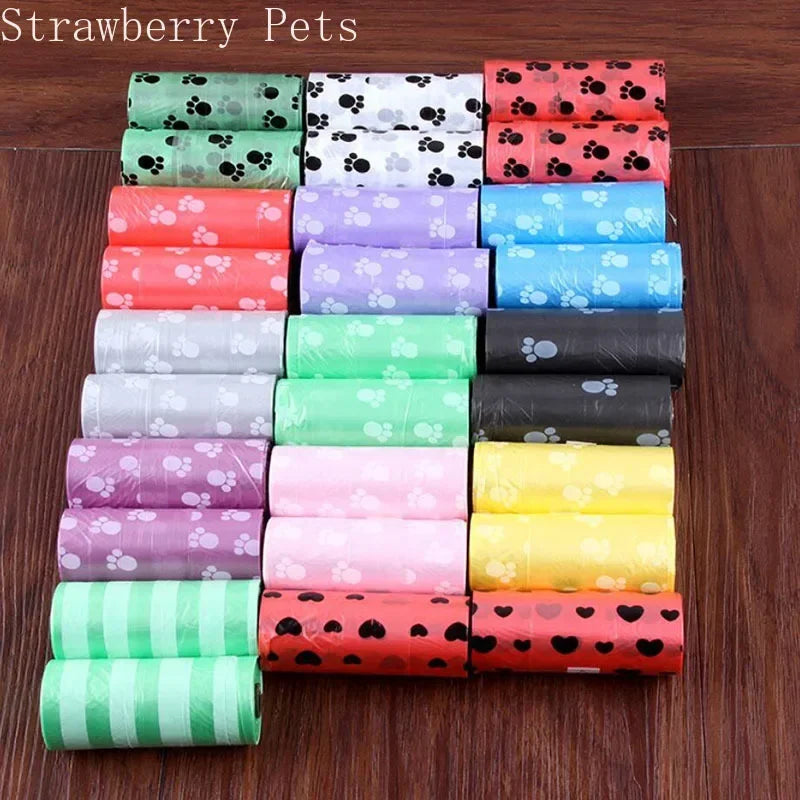 5 rollos 100 Uds. Bolsas para excrementos de perros y gatos casa al aire libre para perros bolsa de basura de repuesto limpia accesorios para perros