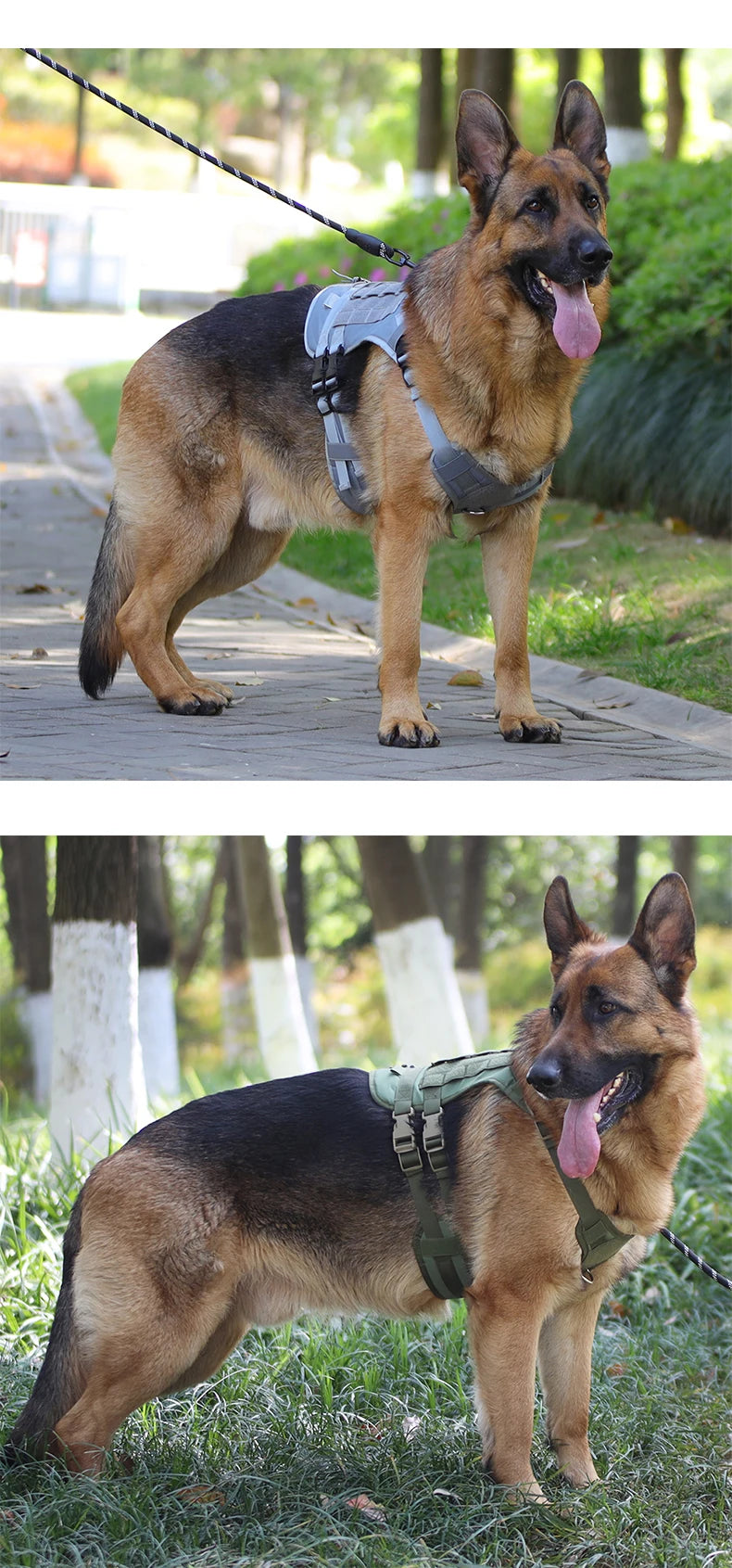 Arnés táctico para perros con asa y correa para perros, accesorios militares para perros que caminan, arnés para cachorros de perros medianos y grandes