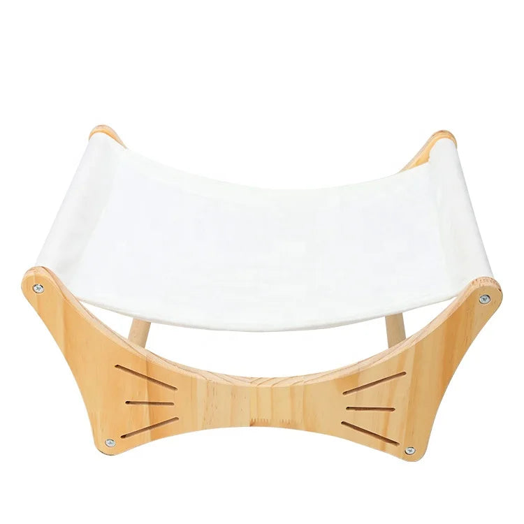 2021 Hot White Fabric Pine Wood Cat Hammock