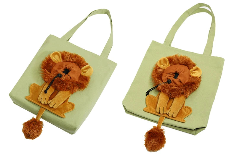 Sac à bandoulière en forme de Lion, transporteurs à côtés souples, sac en toile pour animaux de compagnie exposés pour chats et chiens, petit sac de transport pour animaux de compagnie respirant