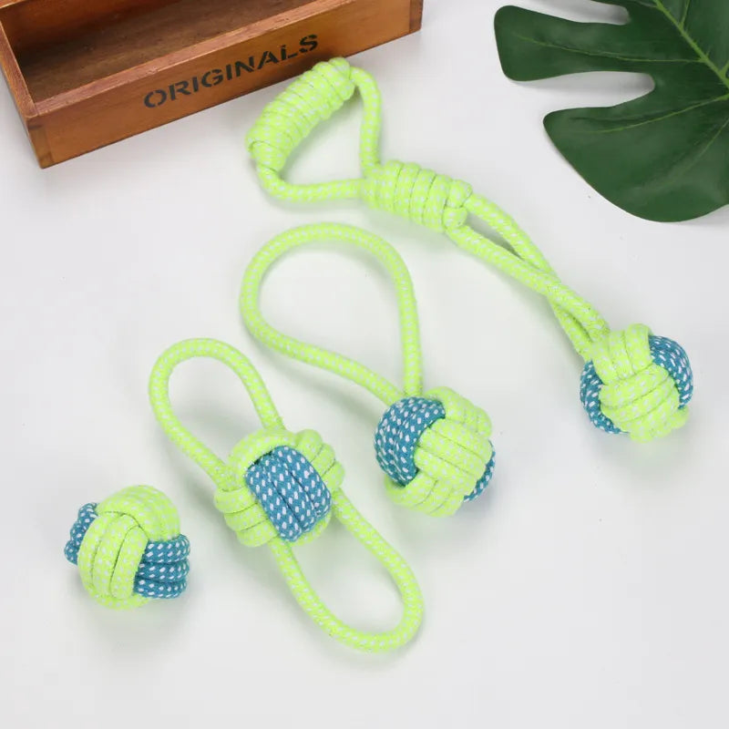 Juguetes para perros grandes y pequeños, juguete interactivo de cuerda de algodón, Mini pelota de juguete para perros, cepillo de dientes, juguete para masticar cachorros