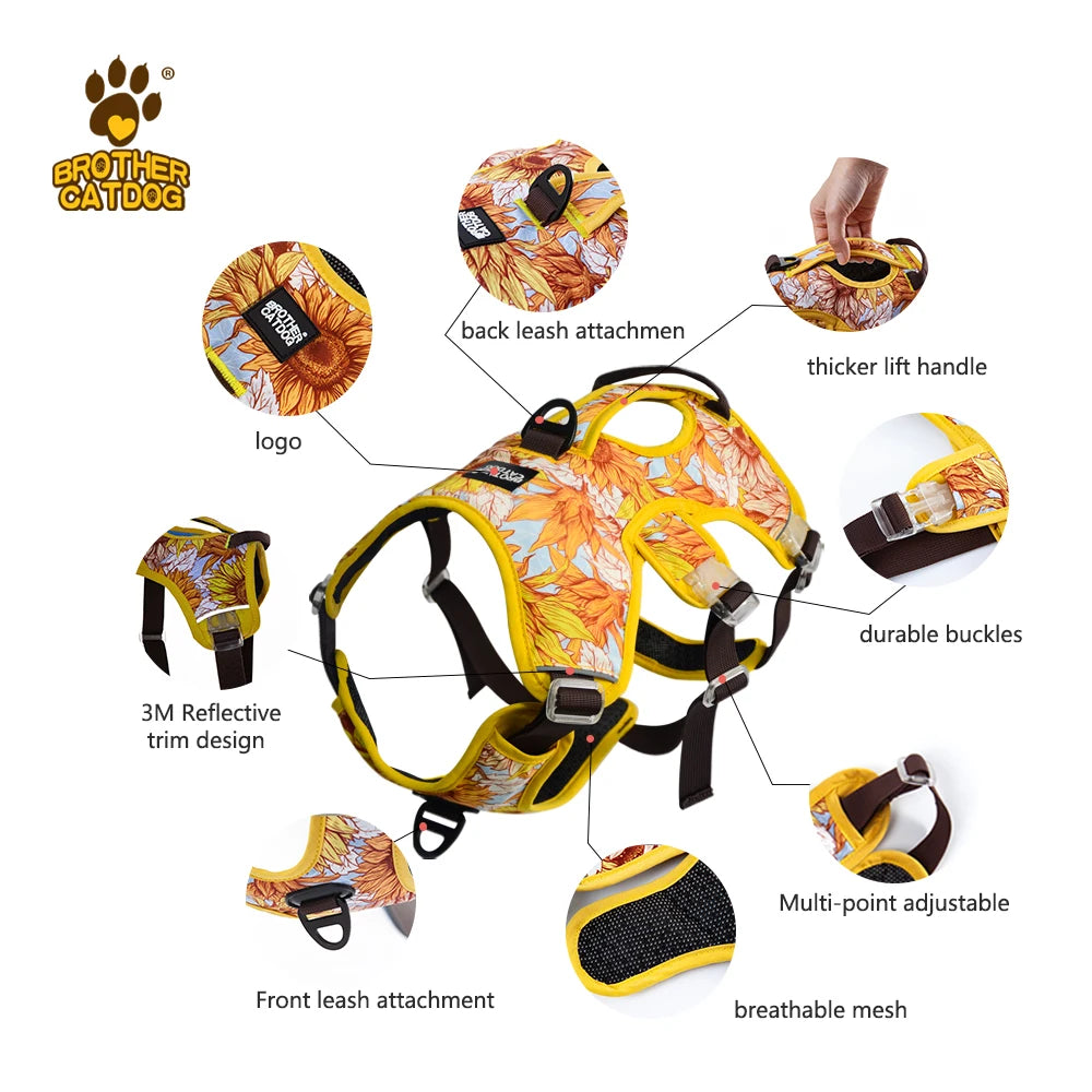 Arnés para perros, artículos para perros, chaleco de entrenamiento para caminar al aire libre, accesorios para perros, chaleco con arnés para mascota reflectante transpirable, suministros para mascotas