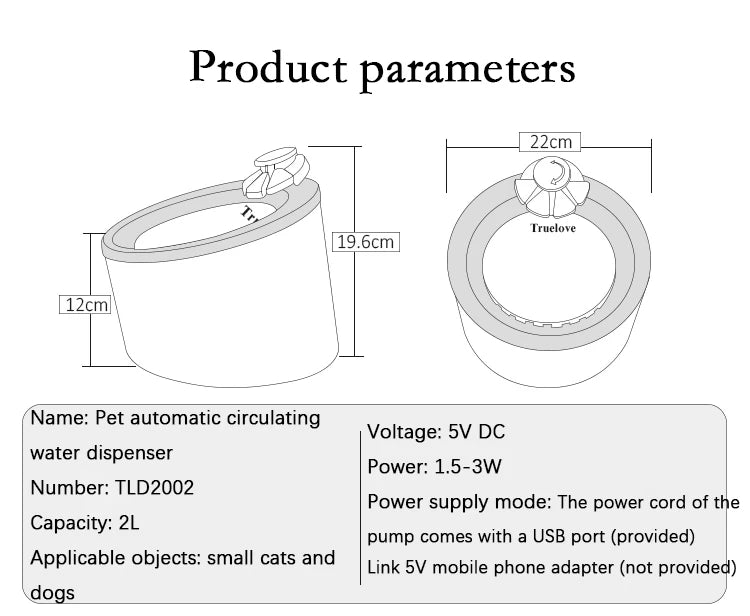 Alimentador automático para mascotas, dispensador de agua circulante automático, agua potable saludable, productos para mascotas, cuenco para perros y gatos pequeños