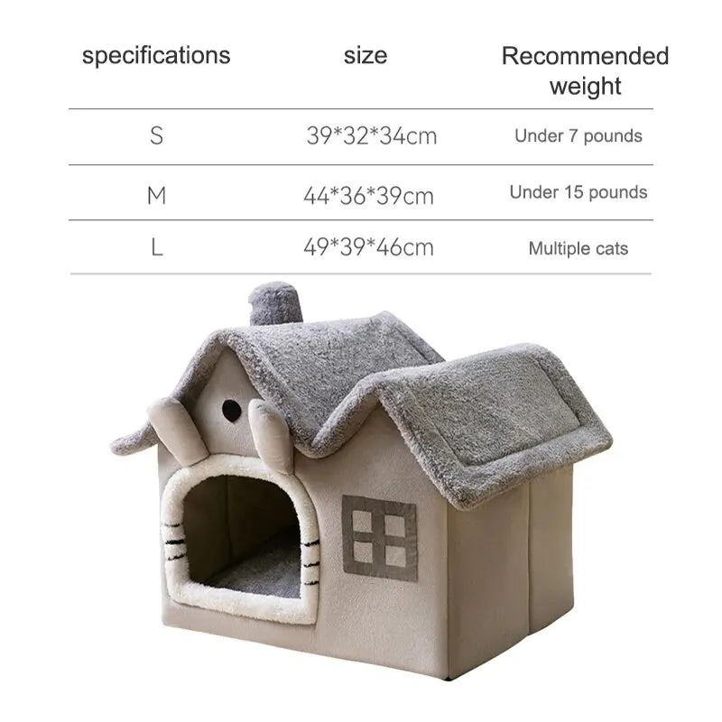 Villa interior para mascotas con chimenea, espacio suficiente para gatos y perros, semicerrado General para las cuatro estaciones, se puede desmontar y lavar, 1 ud.