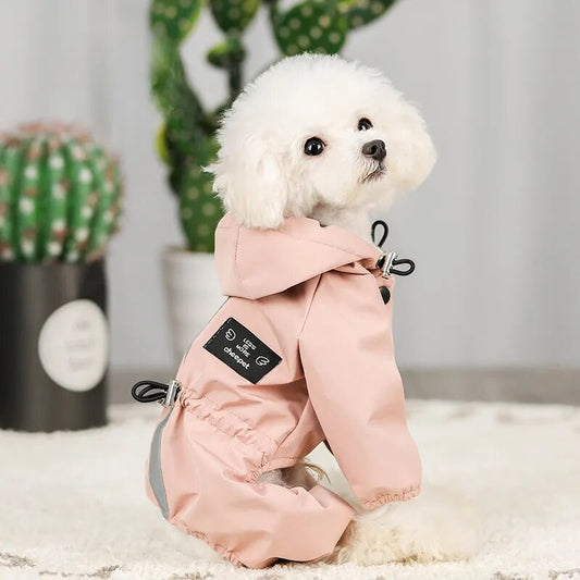 Chubasquero para perros, ropa para perros a la moda, azul y rosa, impermeable, transpirable, ropa reflectante, chubasquero de cuatro patas para perros y gatos