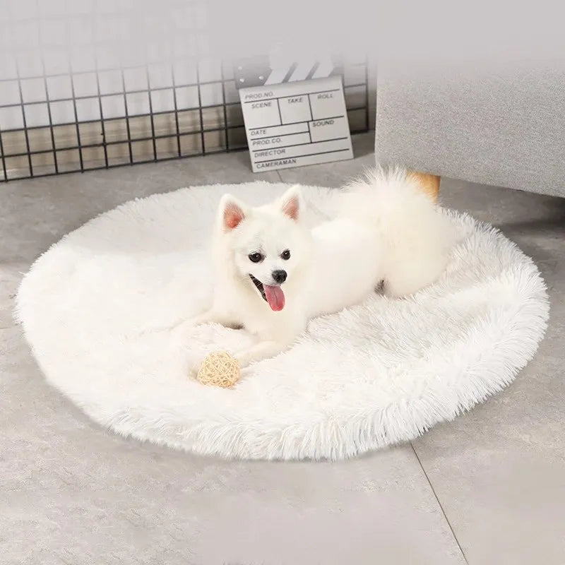 Round Cat Bed Mat Pet Sleeping Bed For small Dog Cats Soft Warm Fleece Pet Cat Basket dog beds Puppy Kennel Accessories