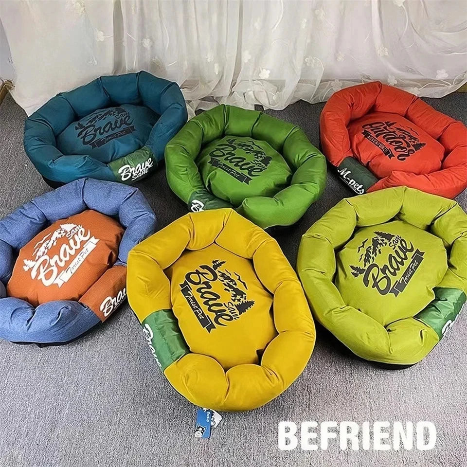 Nouveau taffetas doux Double face animal chat chien lit coussin maison canapé chenil doux chien chat chaud lit lavable moyen chenil