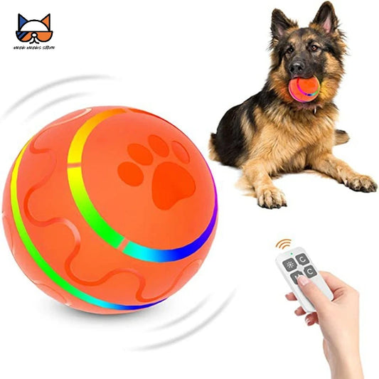 Pelota interactiva inteligente para mascotas, juguete para masticar para perros con Control remoto, intermitente, giratorio, resistente al agua, para masticar agresivos