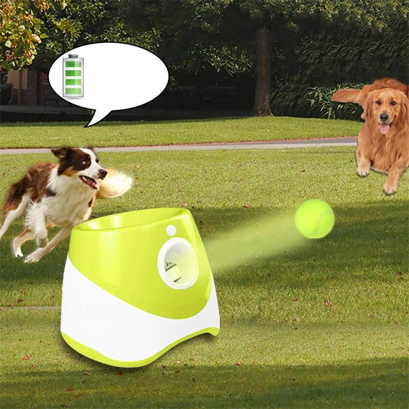 Lanzador de tenis para perros, juguete automático de persecución para perros de compañía, Mini máquina de lanzamiento de tenis, catapulta recargable interactiva divertida