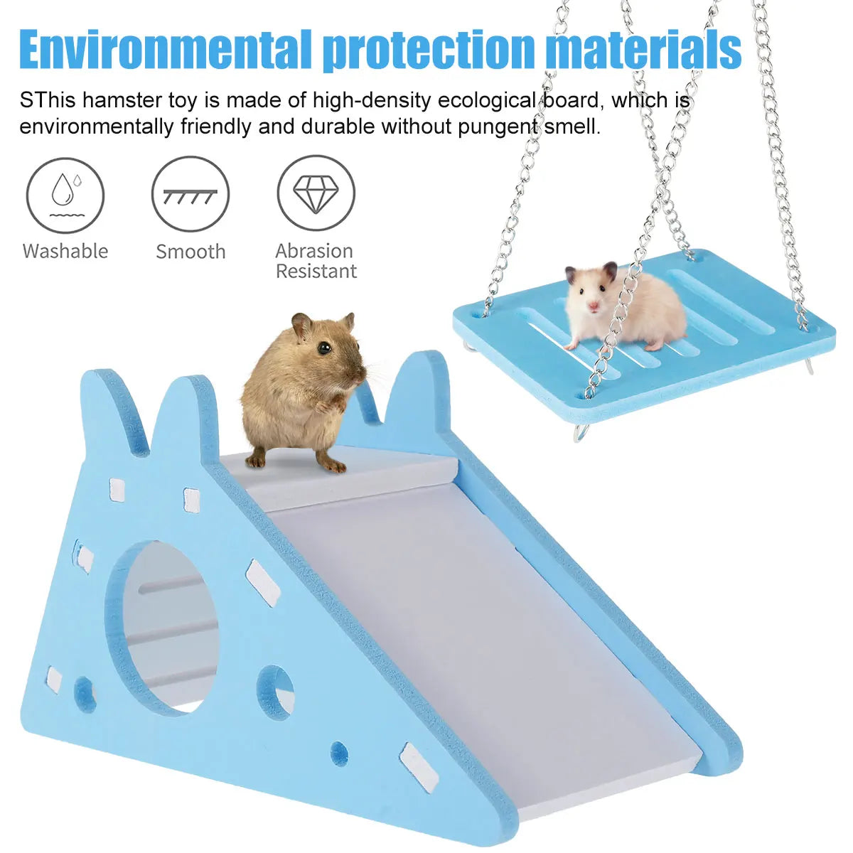 Hamster Toys Eco-Board Bridge Seesaw Swing Toys Small Animal Activity Climb Toy DIY Hamster Cage Accessories for Home Pet Shop