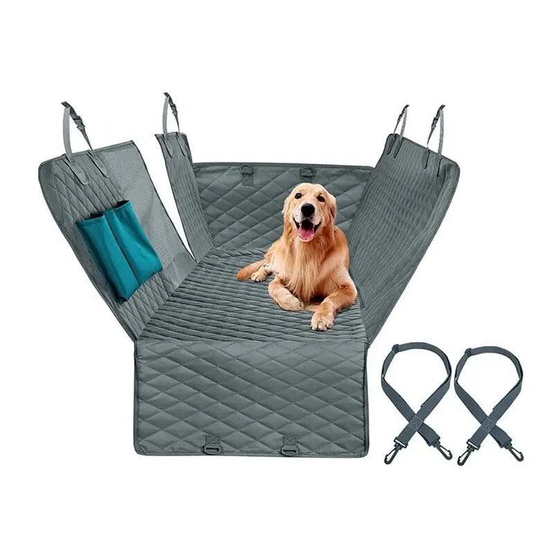 Cojín para asiento de mascota para coche con doble cremallera de 143x153CM, impermeable, resistente a la suciedad, adecuado para múltiples modelos, cojín para asientos traseros de coches de Color sólido