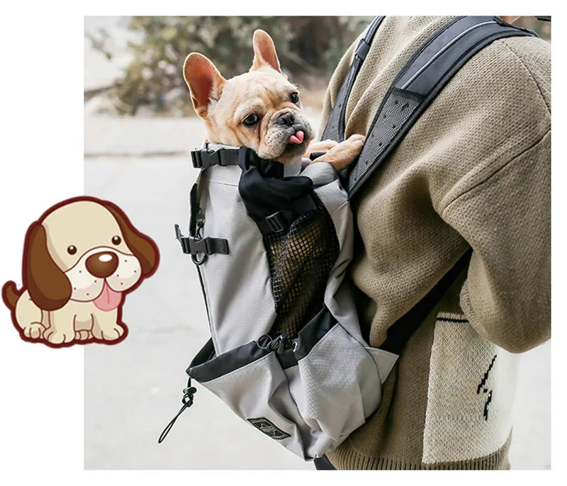 Breathable Dog Carrier Bag Portable Pet Outdoor Travel Backpack Reflective Carrier Bags for Cats French Bulldog Dog