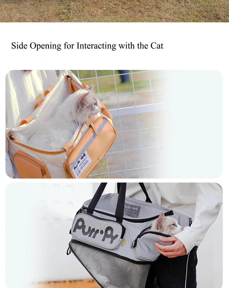 Cat Sling Bag Breathable Expandable Chest Pet Carrier for Cats Small Dogs Hands-Free Puppy Backpack for Traveling Hiking Camping