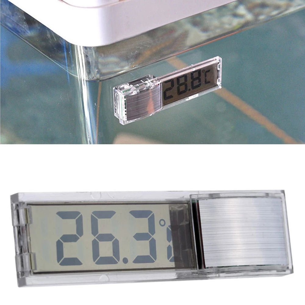 Thermomètre d'aquarium étanche 3D numérique LCD électronique température du réservoir de poisson poisson tortue compteur de température décoration d'aquarium