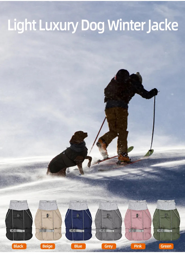 Ropa para perros, chaqueta de invierno de lujo para perros pequeños, medianos y grandes, impermeable, suave, acolchado, abrigo cálido para mascotas, traje reflectante de seguridad para perros