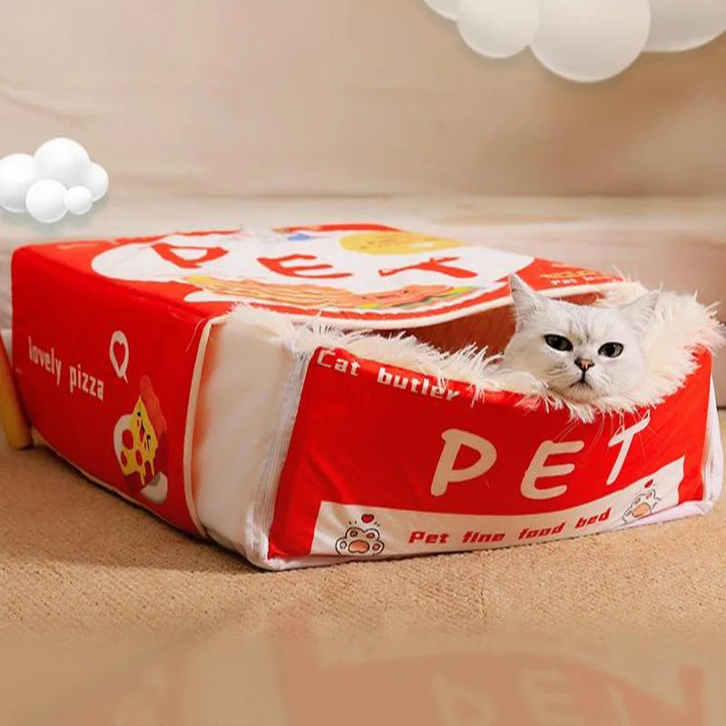 cat dog Snack Box bed,cookie Hamburger pet net,winter Warm pets cushion Hiding toy,removable Plush cat Mat,enclosed cat bed