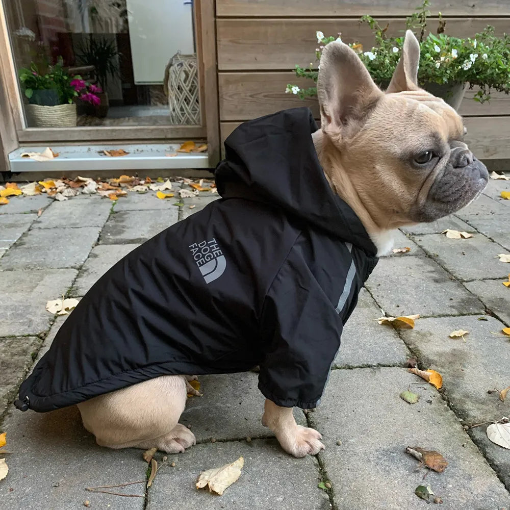 Otoño Invierno perro mascota impermeable abrigo cálido chaqueta con capucha de algodón la cara del perro perros pequeños gato reflectante ropa para mascotas abrigo de invierno