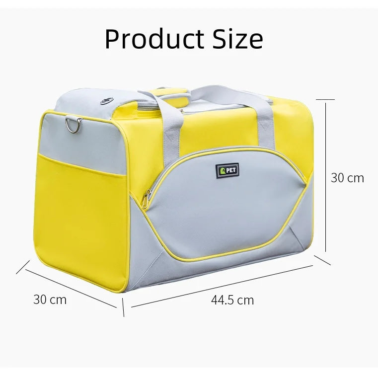 Bolsa de viaje transpirable para mascotas Oxford, bolso portátil de gran espacio para mascotas, bolso de hombro, cochecito, bolsa portamascotas