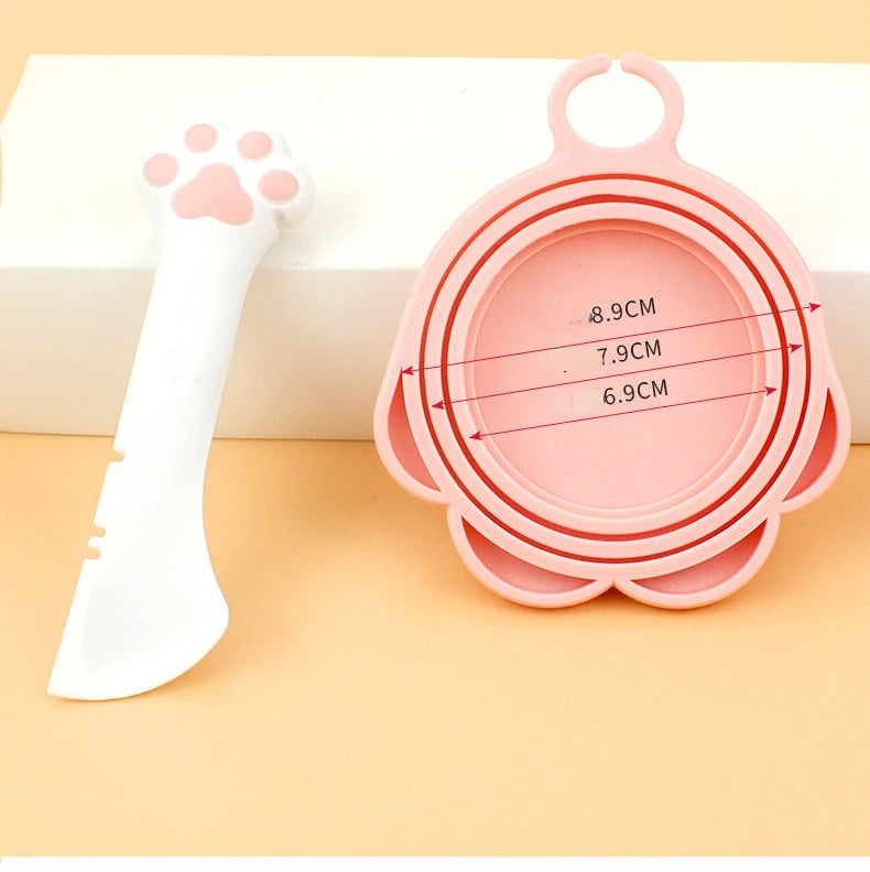 Cuchara para mascotas, abrelatas multifuncional, cuchara mezcladora de comida húmeda, cubierta de sellado de latas de silicona para gatos, almacenamiento de alimentos, accesorios para perros